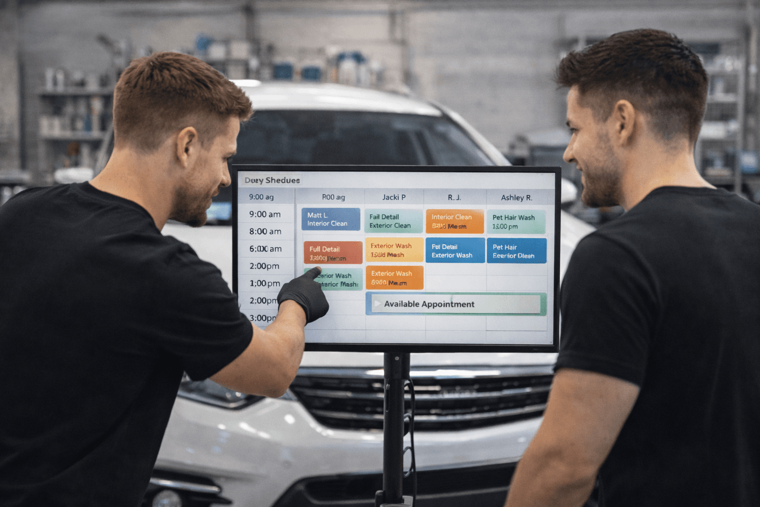 Vista previa de Los horarios son más fáciles de gestionar durante el día para Lavado de autos