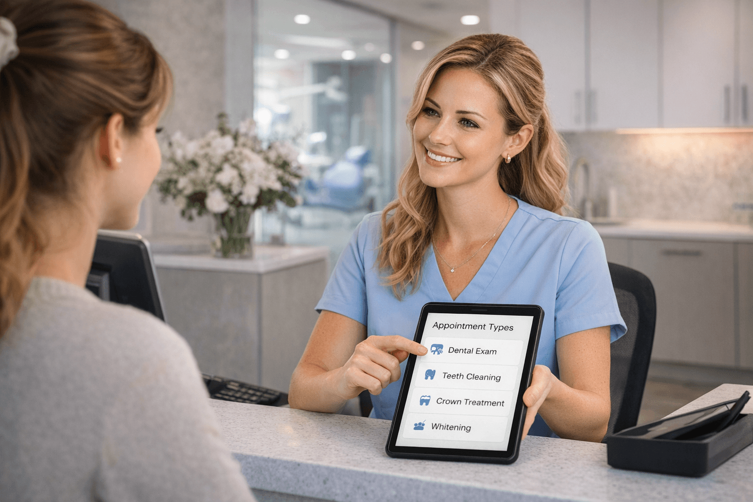 Vista previa de Visitas de pacientes fáciles de reservar correctamente para Clínicas dentales