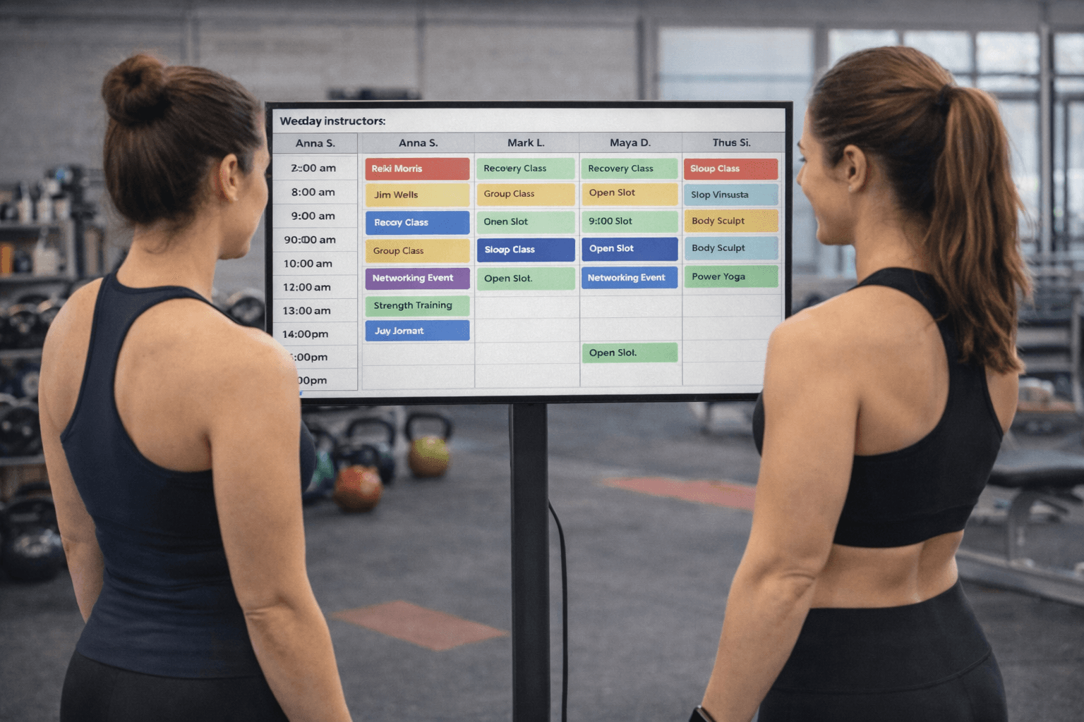 Vista previa de Los horarios de entrenadores se mantienen visibles para Estudios de fitness
