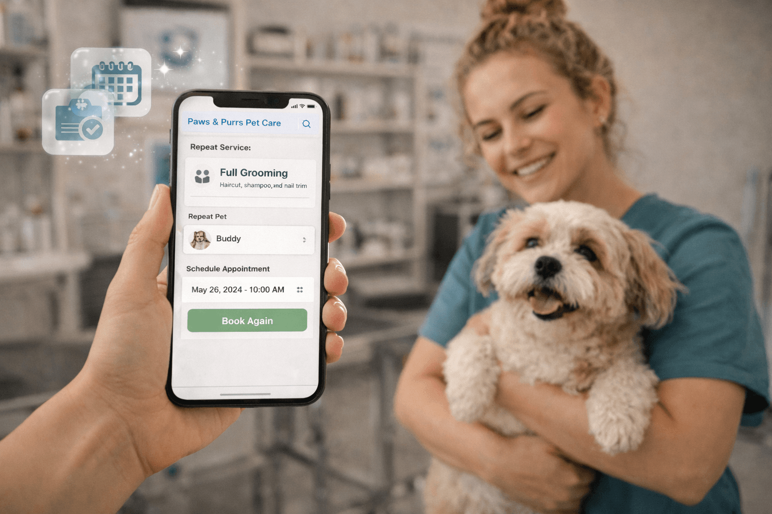 Vista previa de Las visitas recurrentes son más fáciles de gestionar para Cuidado de mascotas