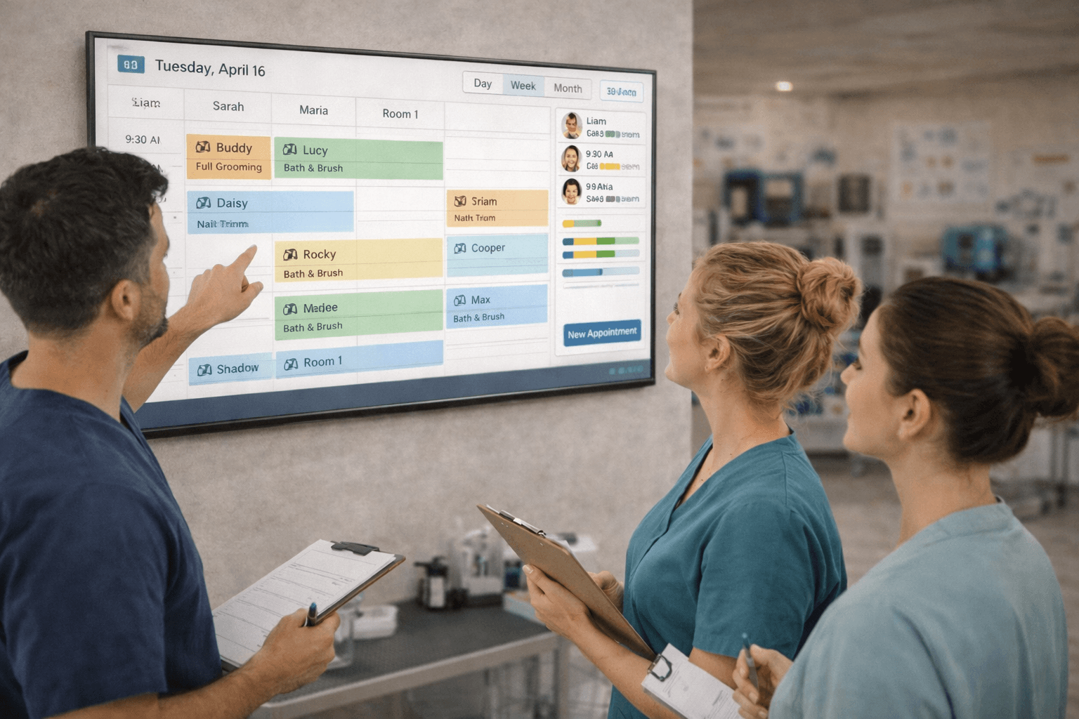 Vista previa de El horario diario se mantiene legible para Cuidado de mascotas