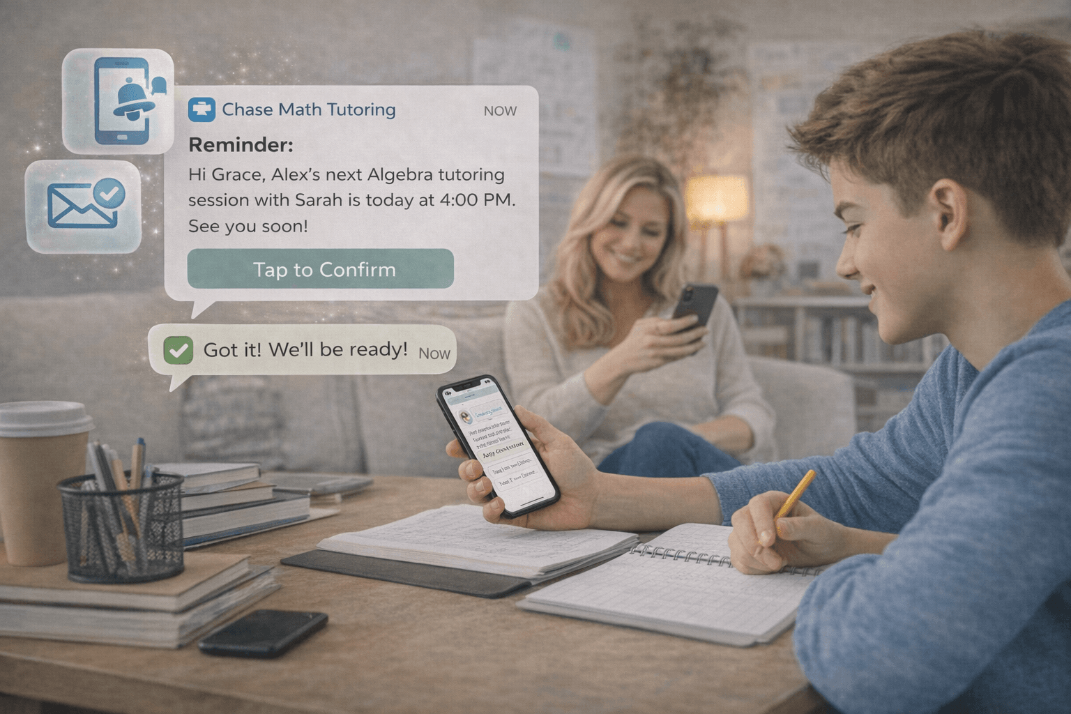 Vista previa de Los recordatorios reducen las lecciones perdidas para Clases particulares