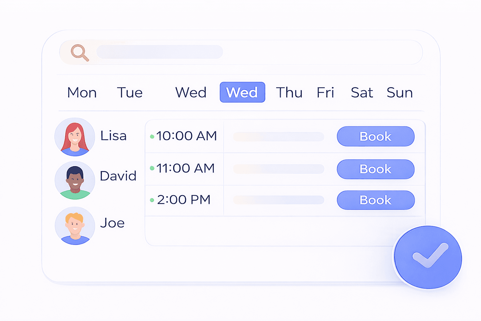 Real-time availability preview